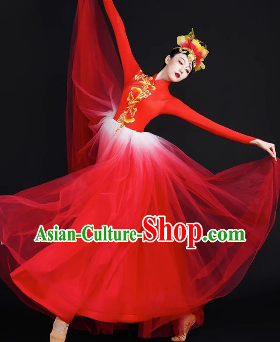 Opening Dance Big Swing Skirt Performance Costume Female Modern Stage Dance Costume Chinese Style Long Skirt In The Lights