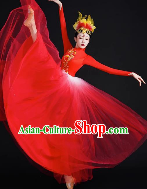 Opening Dance Big Swing Skirt Performance Costume Female Modern Stage Dance Costume Chinese Style Long Skirt In The Lights