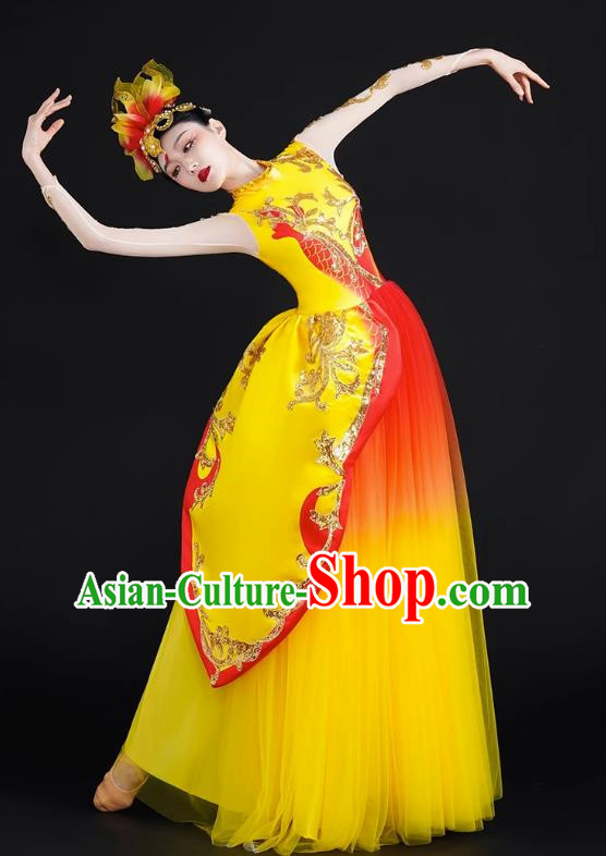 Spring Festival Gala Opening Dance Large Swing Skirt Performance Costumes Modern Dance Costumes Brilliant Chinese Dream Song Accompanying Dance Long Skirt Female