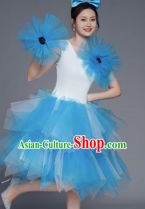 Modern Dance Costumes Fashion Dancer Costumes Opening Dance Costumes Fluffy Chorus Square Dance Dresses