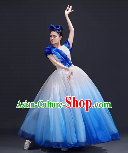 Opening Dance Large Swing Skirt Dance Costume Performance Clothing Chorus Clothing Female Adult Singing and Dancing Modern Stage Dress