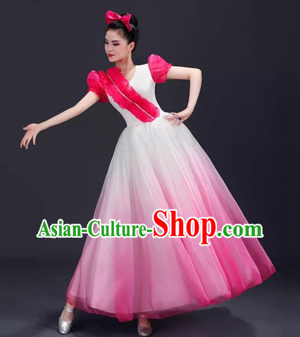 Opening Dance Big Swing Skirt Performance Costume Female Dance Costume Song and Dance Dress Modern Stage Long Skirt