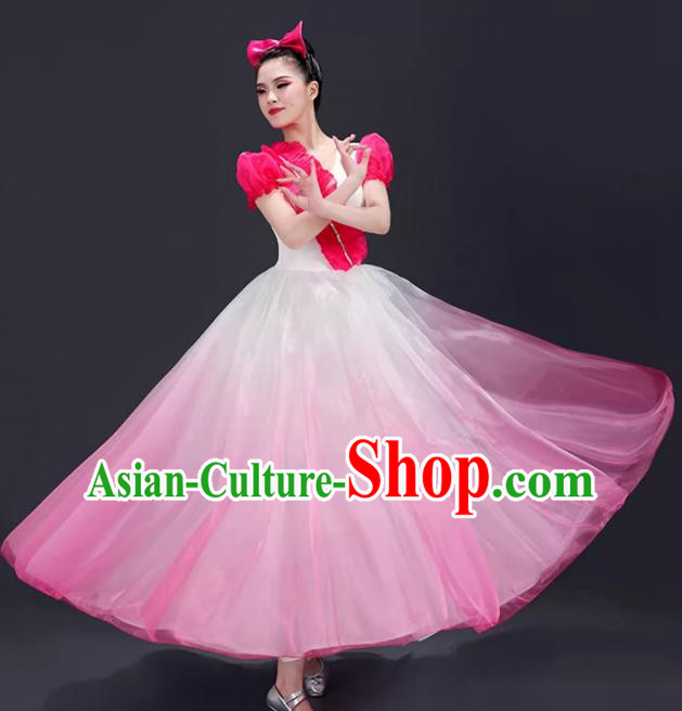 Opening Dance Big Swing Skirt Performance Costume Female Dance Costume Song and Dance Dress Modern Stage Long Skirt