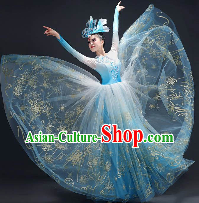 Opening Dance Big Swing Skirt Performance Costume Female Large Stage Chorus Modern Dance Costume Song Dance Dress