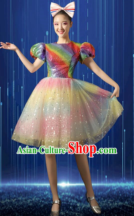 Modern Dance Costume Dress Women Square Dance Tutu Suit Opening Dance Big Swing Skirt Singing Dance Costume