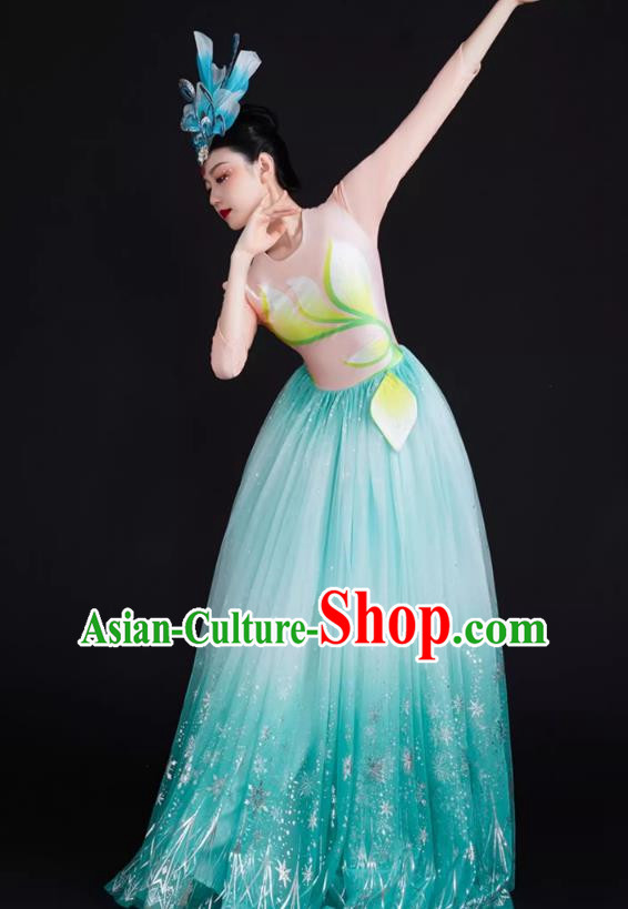 Opening Dance Big Swing Skirt Performance Costume Female Large Stage Singing Dancer Long Skirt Modern Dance Costume Dress