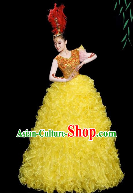 Opening Dance Big Skirt Performance Costumes Sequins Song Accompaniment Dance Costumes Solo Stage Performance Costumes