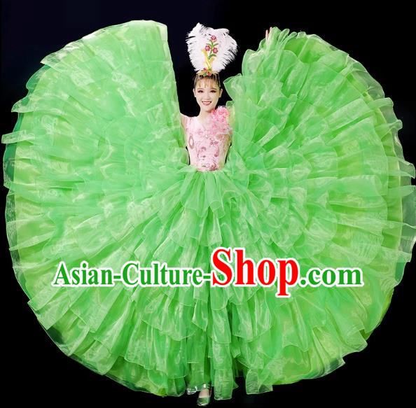 Opening Dance Big Swing Skirt Performance Costume Female Chinese Style Large Stage Modern Dance Costume Singing and Dancing Long Skirt