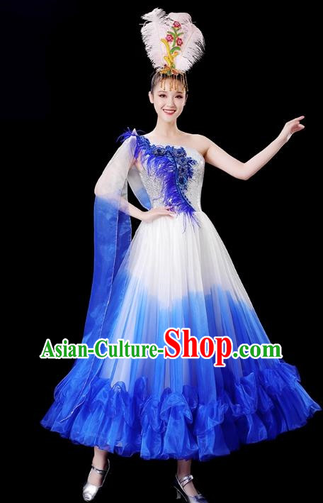 Opening Dance Big Swing Skirt Performance Costume Female Singer Dancer Big Skirt Classical Dance Costume Modern Long Skirt