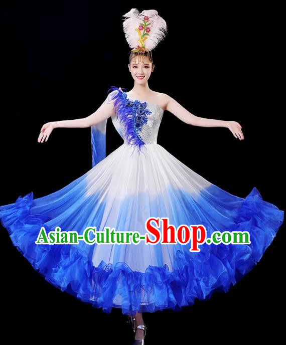 Opening Dance Big Swing Skirt Performance Costume Female Singer Dancer Big Skirt Classical Dance Costume Modern Long Skirt