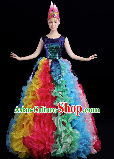 Opening Dance Big Swing Skirt Costume Modern Dance Performance Square Dance Costume Dance Clothes Adult Female