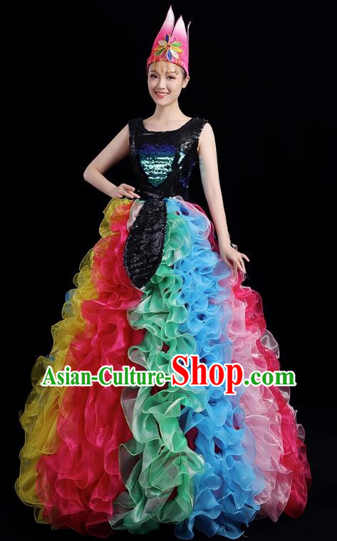 Opening Dance Big Swing Skirt Costume Modern Dance Performance Square Dance Costume Dance Clothes Adult Female