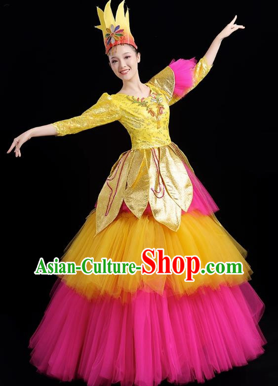 Opening Dance Big Swing Skirt Spring Festival Evening Stage Dance Costume Modern Dance Big Skirt Performance Costume Female