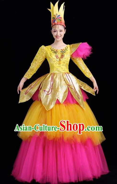 Opening Dance Big Swing Skirt Spring Festival Evening Stage Dance Costume Modern Dance Big Skirt Performance Costume Female