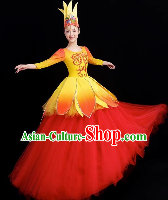 Opening Dance Big Swing Skirt Performance Costume Female Modern Dance Costume Long Skirt Singing Dancer Big Skirt