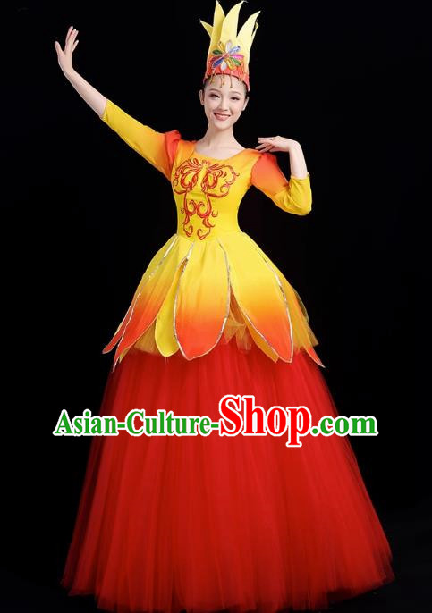 Opening Dance Big Swing Skirt Performance Costume Female Modern Dance Costume Long Skirt Singing Dancer Big Skirt