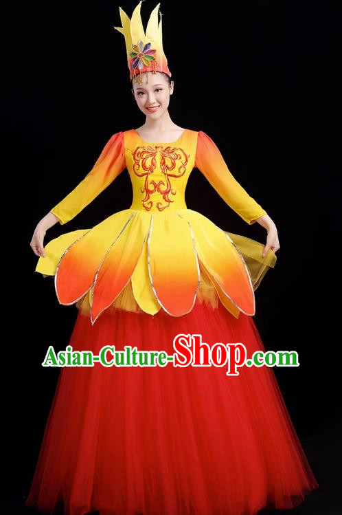 Opening Dance Big Swing Skirt Performance Costume Female Modern Dance Costume Long Skirt Singing Dancer Big Skirt