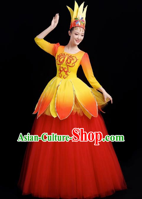 Opening Dance Big Swing Skirt Performance Costume Female Modern Dance Costume Long Skirt Singing Dancer Big Skirt