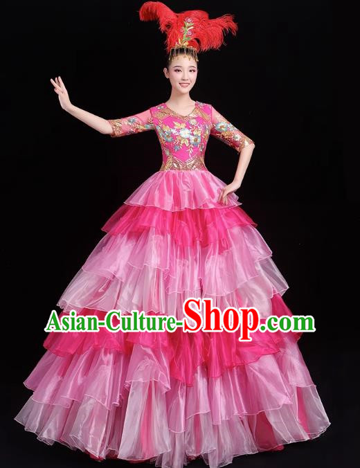 Opening Dance Big Swing Skirt Performance Costume Female Big Skirt Classical Dance Costume Modern Dance Long Skirt