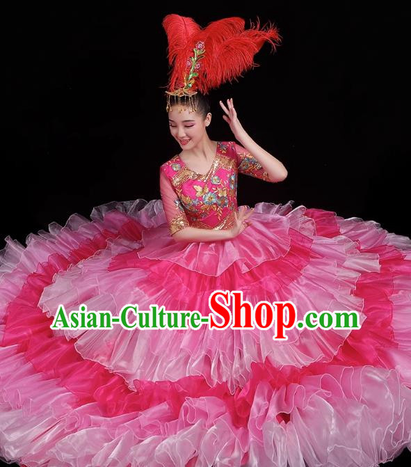 Opening Dance Big Swing Skirt Performance Costume Female Big Skirt Classical Dance Costume Modern Dance Long Skirt