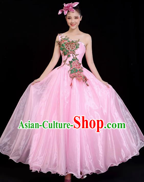 Opening Dance Big Swing Skirt Modern Dance Costume Chorus Costume Pink 540 Swing Costume Female Dancer