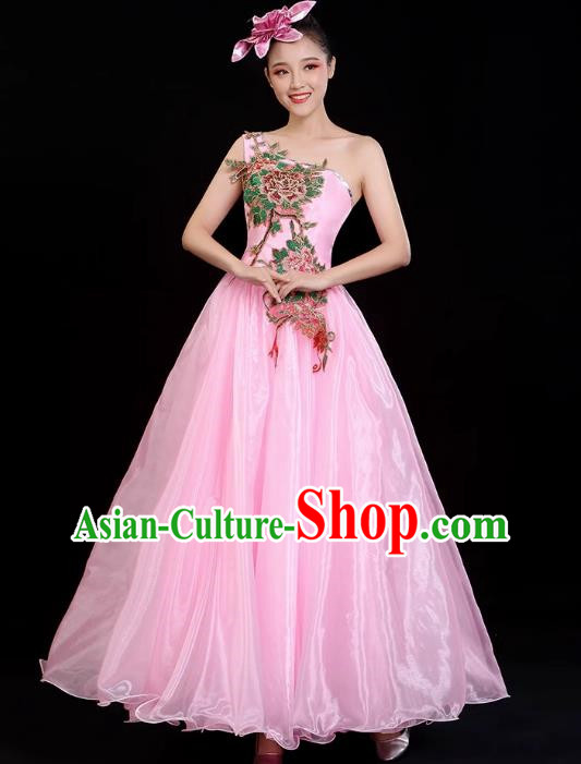 Opening Dance Big Swing Skirt Modern Dance Costume Chorus Costume Pink 540 Swing Costume Female Dancer