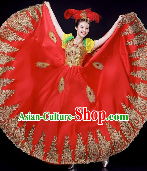 Opening Dance Big Swing Skirt Performance Costume Large Stage Classical Dance Costume Female Modern Dance Song Dancer Dress