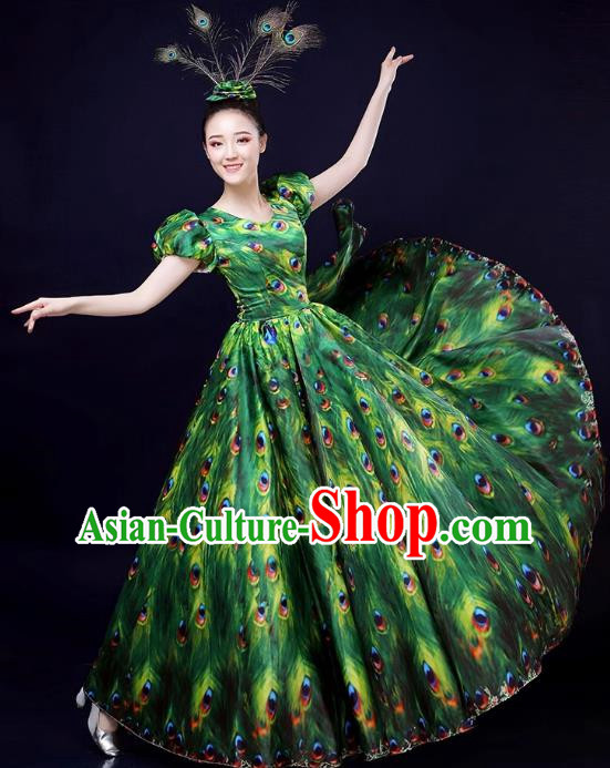 Peacock Dance Large Skirt Performance Clothing Female Parade Clothing 540 Swing Dai Opening Dance Performance Dance Clothing