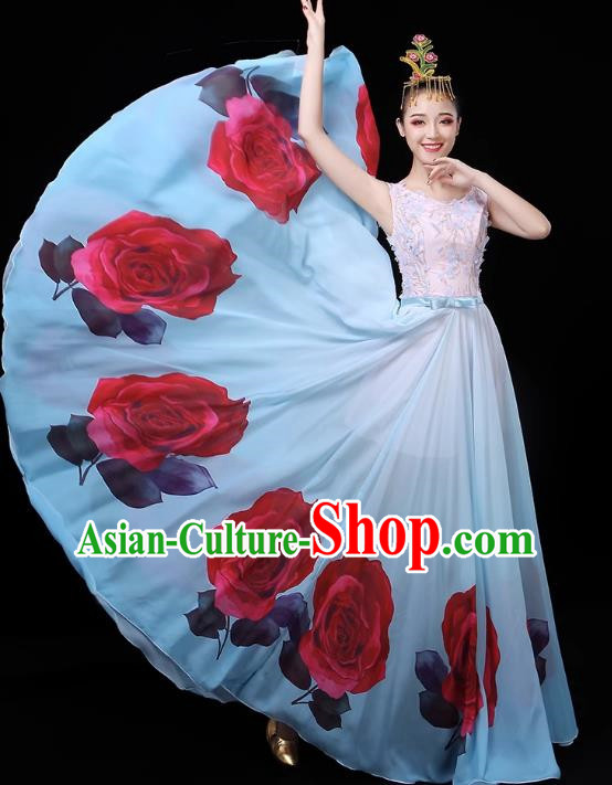 Opening Dance Big Swing Skirt Performance Costume Female Classical Dance Costume Large Stage Modern Chorus