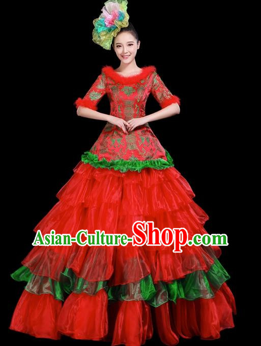 Opening Dance Big Swing Skirt Performance Costume Female Modern Dance Costume Adult Dancer Skirt