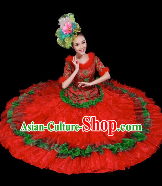 Opening Dance Big Swing Skirt Performance Costume Female Modern Dance Costume Adult Dancer Skirt