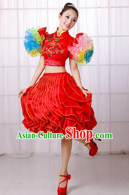 Modern Dance Costume Bag Shoulder Opening Dance Tutu Skirt Adult Dance Costume Square Dance Skirt Female