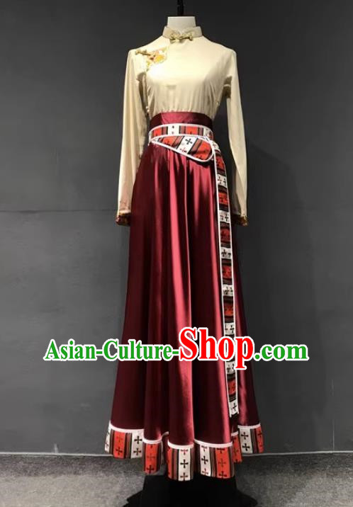 Tibetan Clothing Women Chinese Minority Style Practice Clothing Grade Examination Clothing