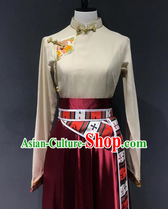 Tibetan Clothing Women Chinese Minority Style Practice Clothing Grade Examination Clothing