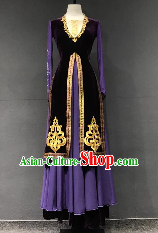 Xinjiang Dance Double Layer Performance Costumes Chinese Minority Uyghur Performance Costumes
