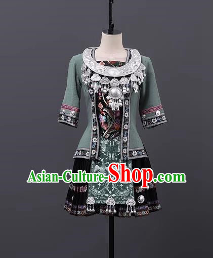 Dong Costumes Dongpa Guizhou Southeast Guizhou Guangxi Chinese Minority Art Examination Dance Performance Costumes
