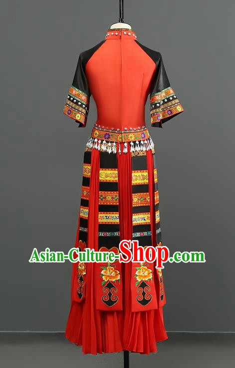Miao Women Group Dance With A Touch Of Red Dance Costumes Performance Costumes Taoli Cup
