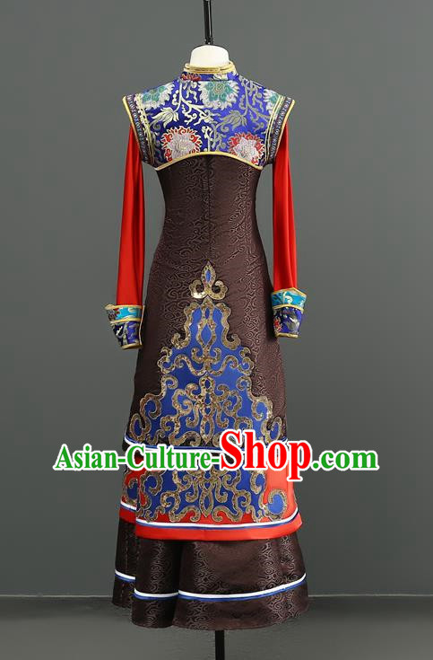 Mongolian Dance Costume Performance Costume Set Female Art Test Practice Clothes Large Swing Skirt
