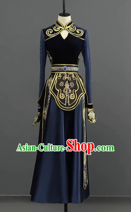 Mongolian Dance Costume Performance Suit Set Women National Costume Art Test Practice Suit Large Swing Skirt