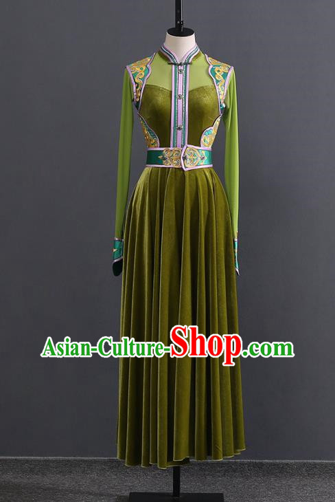 Mongolian Dance Costume Performance Suit Set Women National Costume Art Test Practice Suit Large Swing Skirt