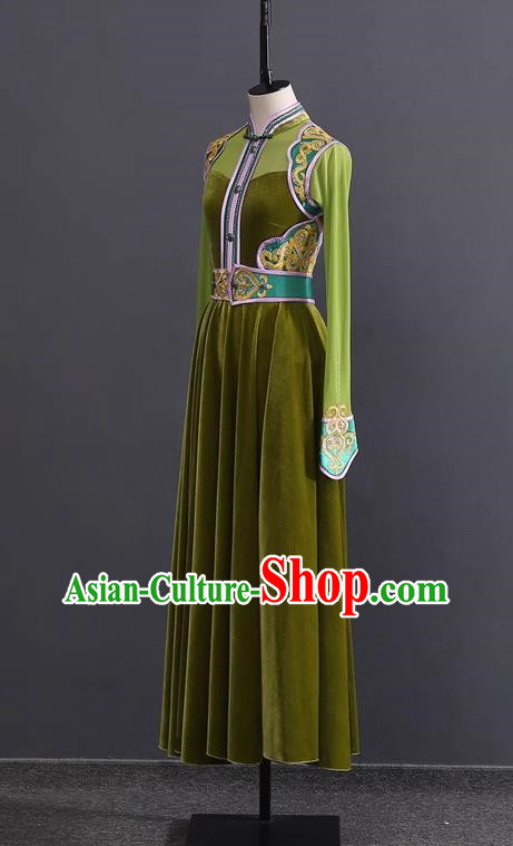 Mongolian Dance Costume Performance Suit Set Women National Costume Art Test Practice Suit Large Swing Skirt