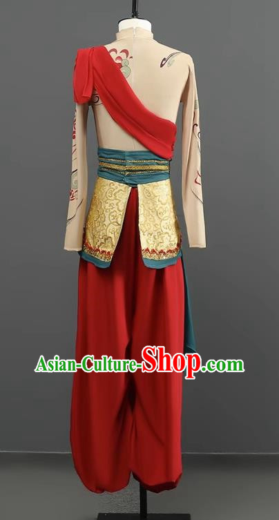Dunhuang Dance Costume Feitian Hanfu Shibi Juexiang Dance Costume Paper Fan Scholar Classical Dance Performance Costume For Men And Women