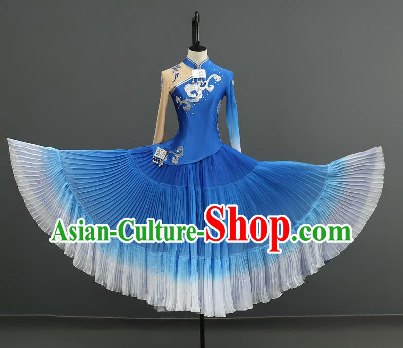 Taoli Cup Repertoire Yi Women Dance Costume Yunshui Yiren Ethnic Style Test Large Skirt Performance Costume