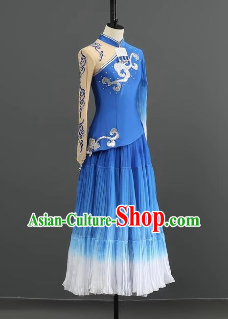 Taoli Cup Repertoire Yi Women Dance Costume Yunshui Yiren Ethnic Style Test Large Skirt Performance Costume