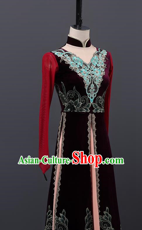 Xinjiang Uyghur Practice Clothing Dance Performance Clothing Women Big Swing Skirt Adult Practice Art Examination Grade Examination Clothing