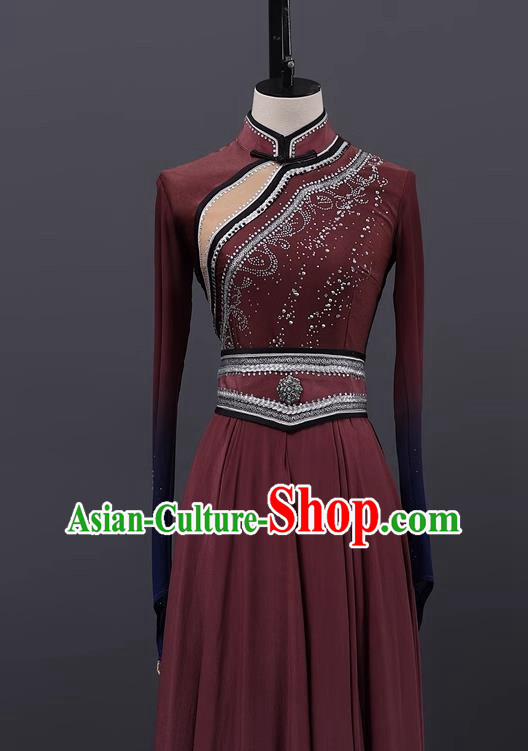 Mongolian Dance Costume Performance Suit Set Women National Costume Art Test Practice Suit Large Swing Skirt