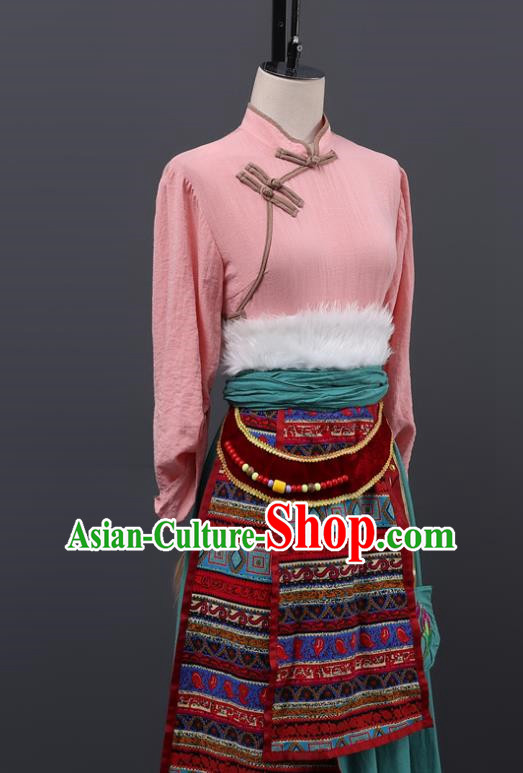 Ethnic Dance Costumes Tibetan Folk Dance Spring Costumes Stage Performance Costumes