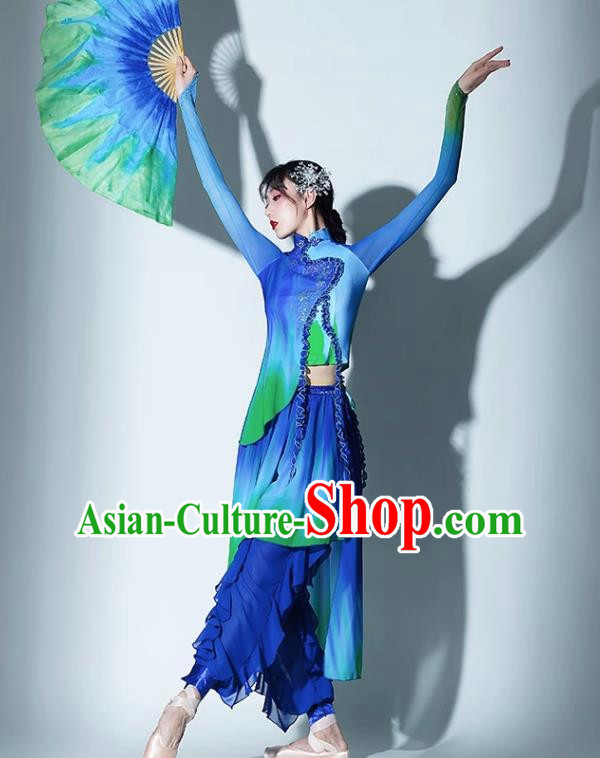 A Big River Dance Costume Fan Dance Costume Suit Performance Costume Classical Dance Practice Suit