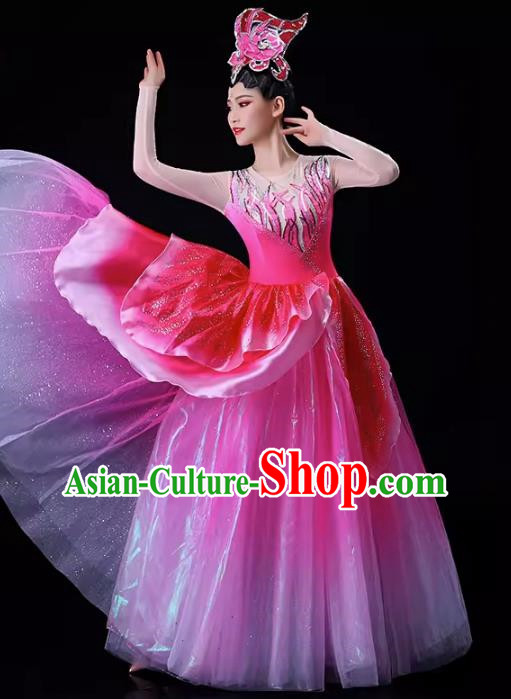 Chinese Performance Costumes In The Lights Dance Costumes Large Scale Stage Dance Opening Dance Big Swing Skirt Costumes