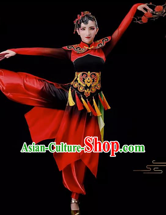 Drum Performance Costumes Gongs And Drums Performance Costumes Women Square Dance Costume Suit Yangko Costume Fan Dance Costume